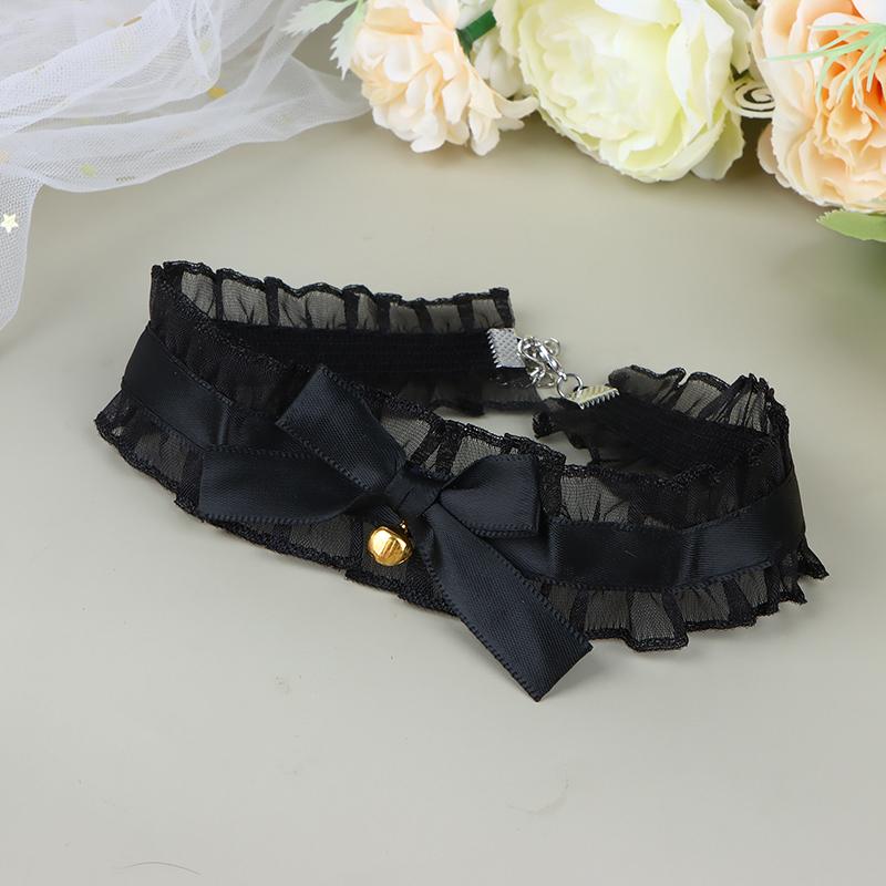 Элегантное кружевное колье-чокер с бантом, готическое колье-воротник с колокольчиками, винтажное колье, короткая цепочка, ювелирное изделие