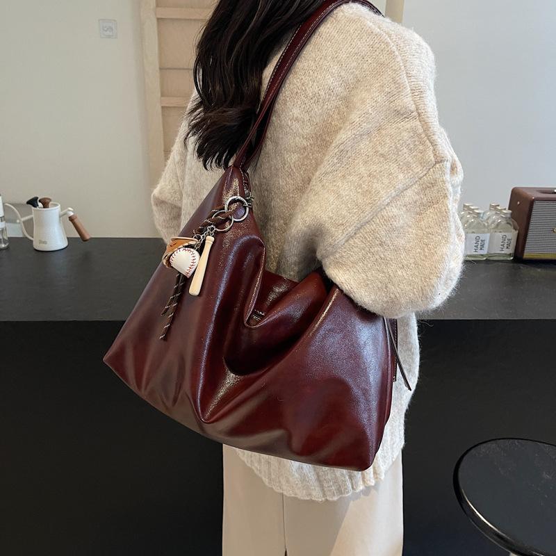 2025 New High-value Large-capacity Textured Bag Women's New Fashionable Versatile Messenger Tote Bag