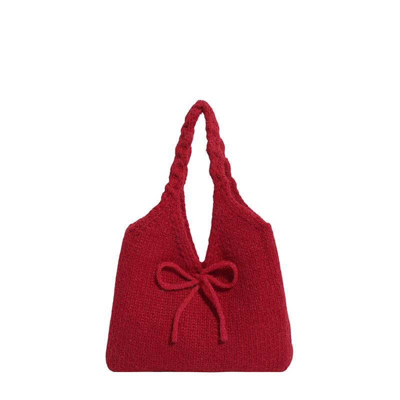 Fabric Solid Bow Shoulder Bags Autumn/winter New Large Capacity Women's Bags 2026  Sweet Versatile Women's Handbags