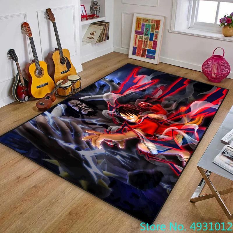 Creative 3D Carpet One Piece Luffy Shanks Anime Print Living Room Bedroom Decoration Rug Kids Children Anti Slip Crawling Mat