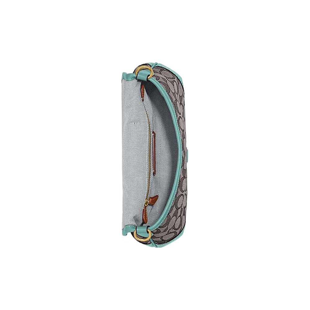Coach Soho 27 Classic Monogram Magnetic Closure Fabric And Leather Half Moon Shoulder Bag Women shoulder bag Blue Gray CJ814-B4VSW