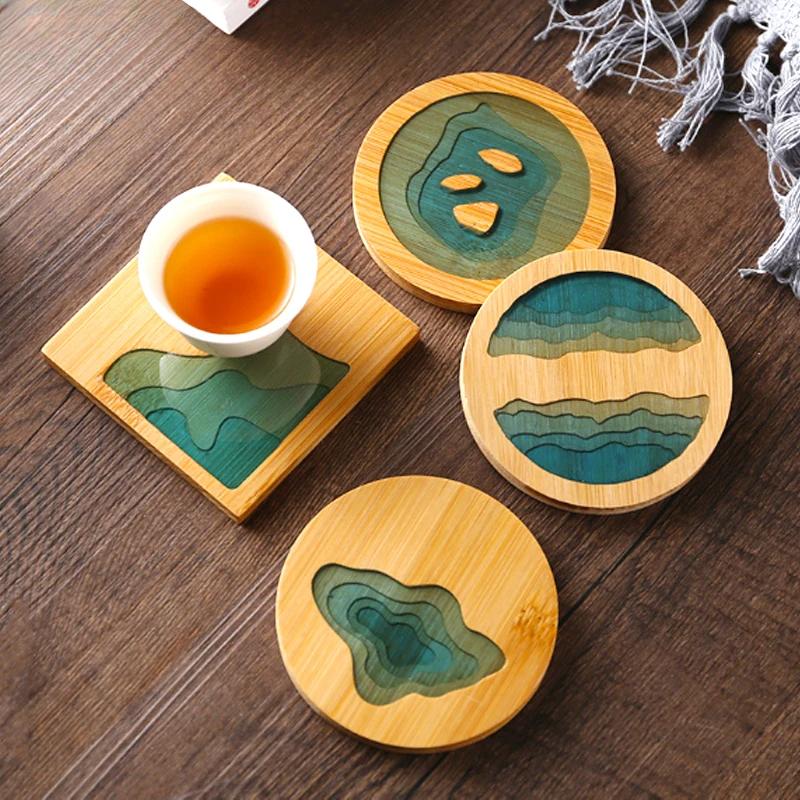 Подставка под стакан Art Coaster из свежего дерева, подставка под стакан, коврик для стола, нескользящий теплоизоляционный коврик для чашки, кухонные принадлежности, подставка под кофейную чашку