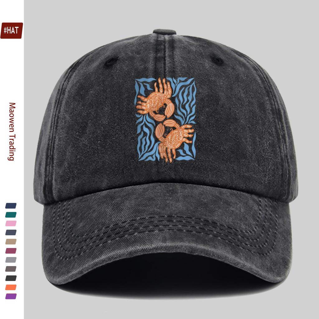 pc Fun Crab and Seaweed Pattern Printed Baseball Cap Comfortable Fashion Decorative Hat Trendy Lightweight Accessory Adjusta