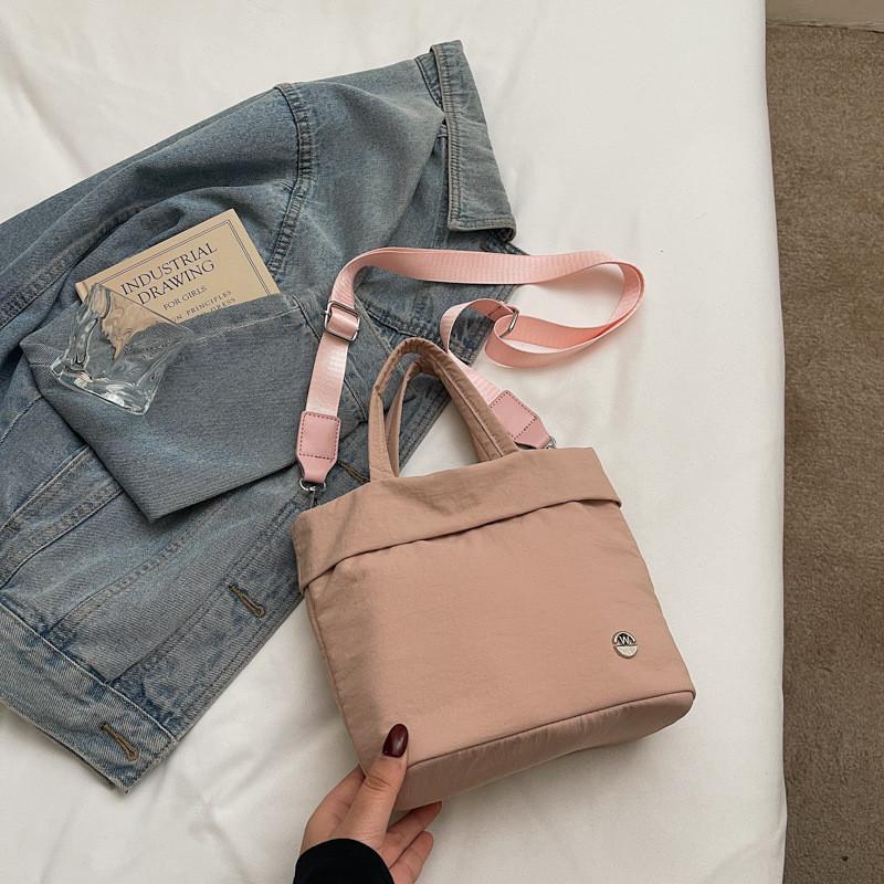 Street Style Nylon Square Bag For Women Teen Fashion Lightweight Crossbody Bag With Stitching Detail