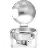 Food Warmer for Pasta Candles Satin Steel Round
