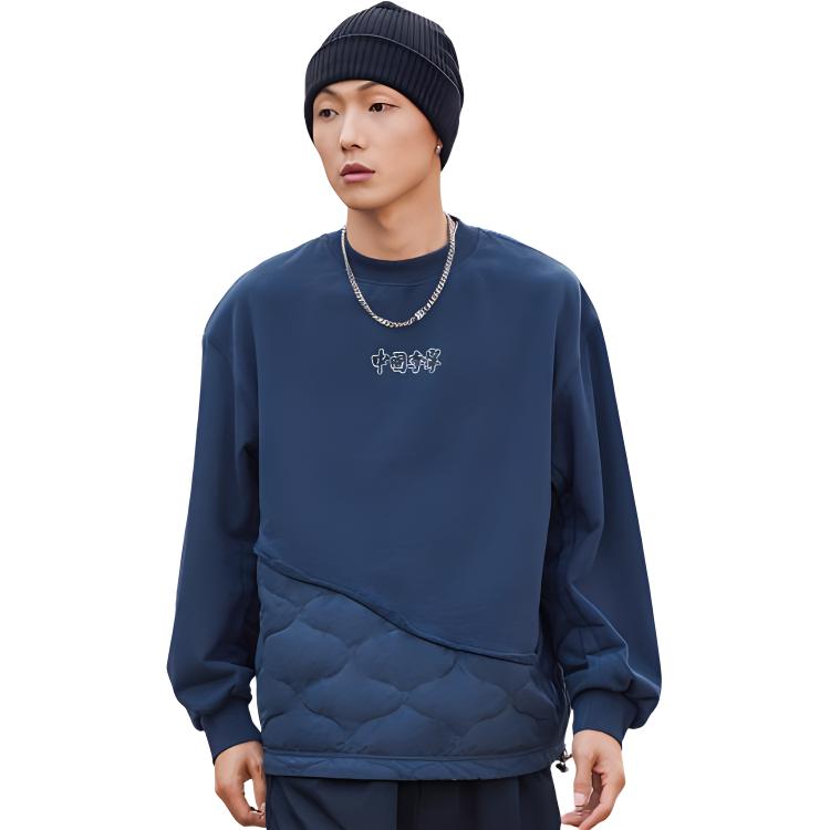 Пуховики Li Ning Мужские Синий Круглый вырез Умеренный Другое AWDRA65-4