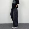 2025 Japanese Retro Loose Wide-Leg Workwear Jeans with Large Pockets