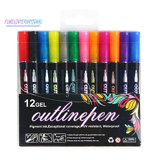 Набор ручек с металлическими блестками 8/12/24 цвета для детей и подростков — быстросохнущие, плавные, забавные принадлежности для рисования каракулей