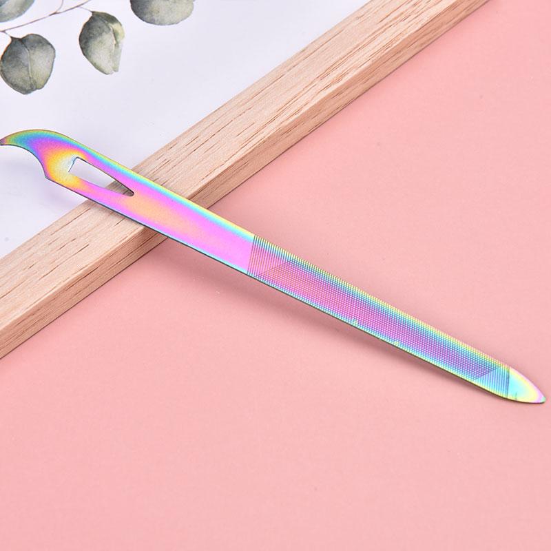 Stainless Steel  Double Sides Thick Nails Pedicure Metal Nail File Acrylic Manicure Tools Gel Rasp Nail Accessories