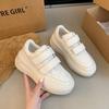 Leather Thick Sole 2025 Little Fat Ding~ Velcro Thick Sole Heightening Velvet Casual Shoes Board Shoes Women's Little White Shoes Women