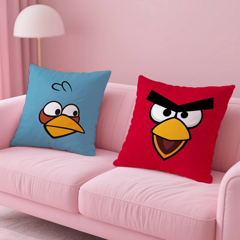 Анимация A-A-Angry Birds Мультяшная Наволочка Противопылевой Клещ Наволочка На Молнии Невидимка Шелковистый Короткий Плюш Чехол для Подушки Дивана