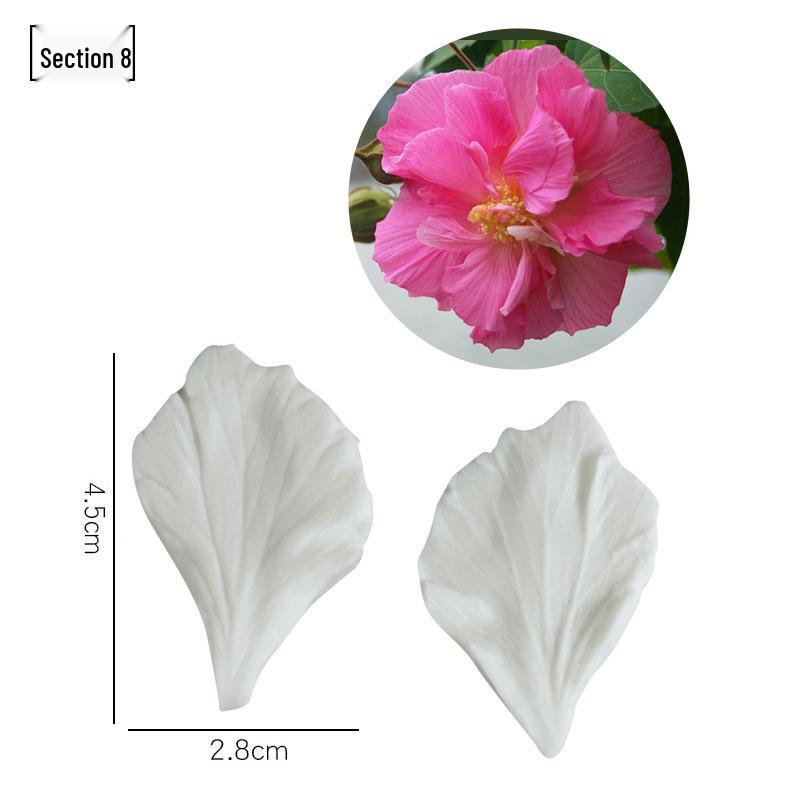 Силиконовая форма для мастики - Набор лепестков и листьев, пищевая, для тиснения на дереве и цветах.