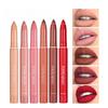Стойкая цветная помада-карандаш для губ, блеск для губ двойного назначения с антипригарной текстурой карандаша для губ