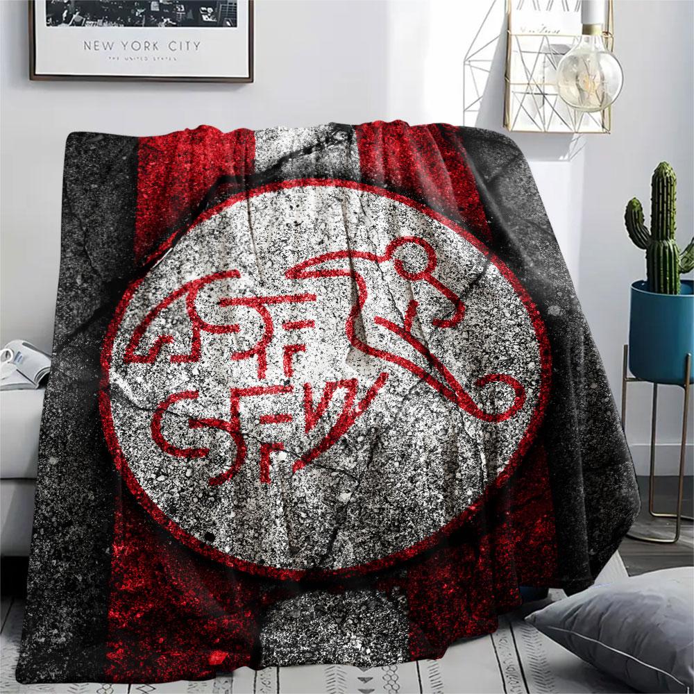 Switzerland national football Printed Flannel Blanket, soft throw for bedroom sofa, washable,soccer fan merchandise, great gift.