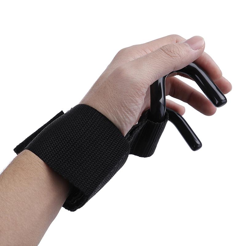 Unsex Gym Тяжелая атлетика Ручка для хвата Ремни для запястий Силовой хват Тренировочная перчатка-крючок