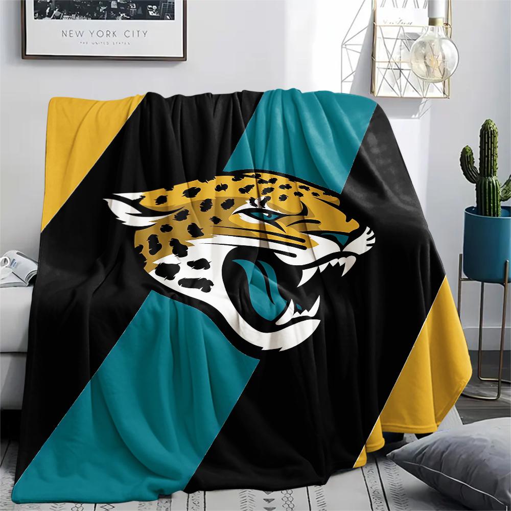 1Pc Jacksonville Jaguars Print Flannel Blanket, High quality Comfortable for All Seasons, Home Decor, Warmth and Comfort, Perfect for Gifts