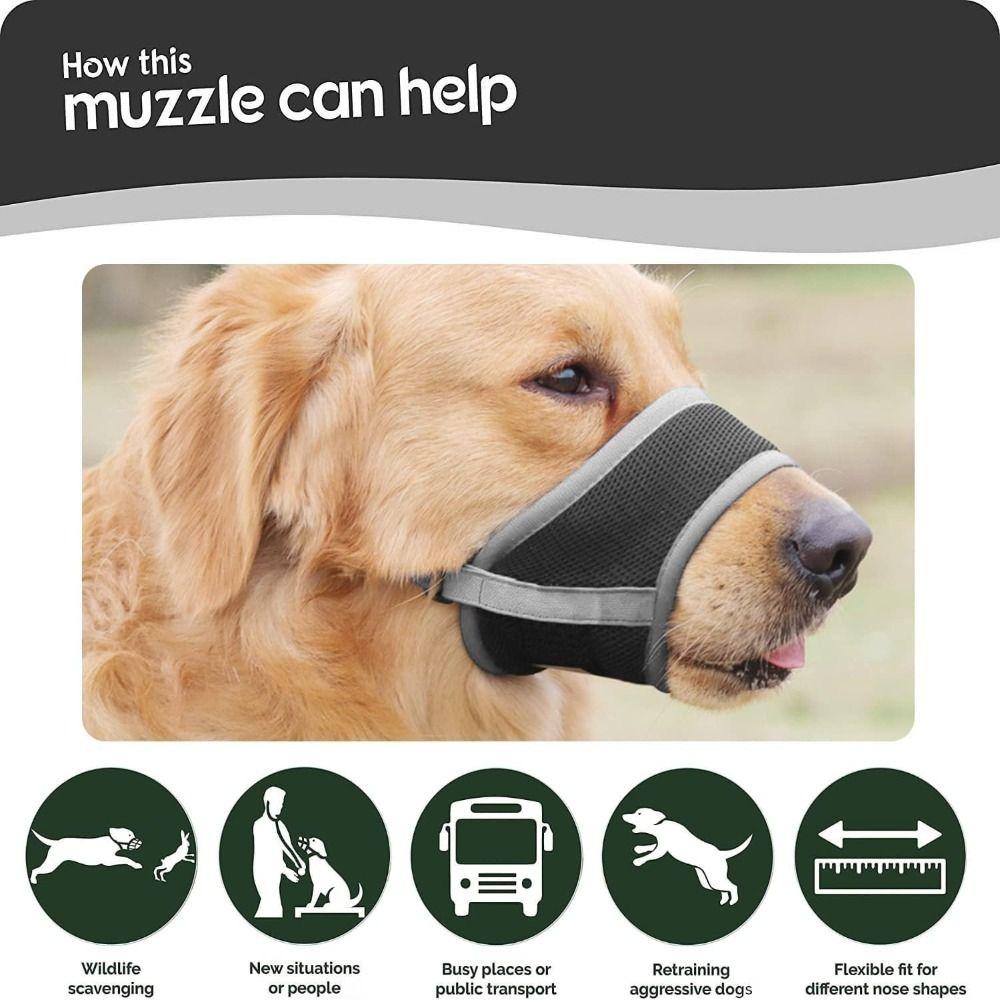Adjustable Strap Dog Mouthpiece Comfortable Mesh Pet Mask Durable Dog Muzzle Small To Medium Dogs