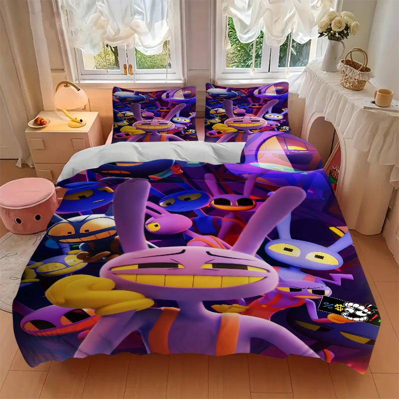 3Pcs Vibrant Cartoon Characters Bedding Sets For All Sizes New 3D Printed Bed Cover Comforter Duvet Cover Pillowcase Bedroom Decoration