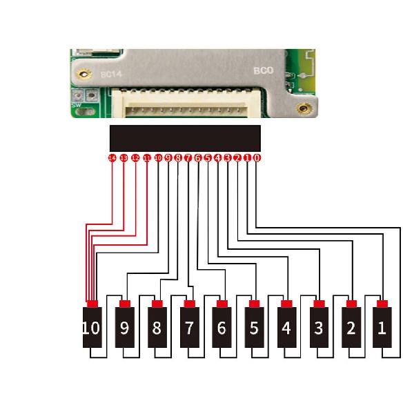 JiaBaiDa Встроенный BT 7s-14s  8S 9S 10S 11S 12S 13S 14S 20A 30A 40A 50A LFP NMC 24V 36V 48V Умная система управления батареями BMS