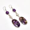 Copper Amethyst, Amethyst Gemstone 925 Silver Plated Jewelry Earring 3.03"