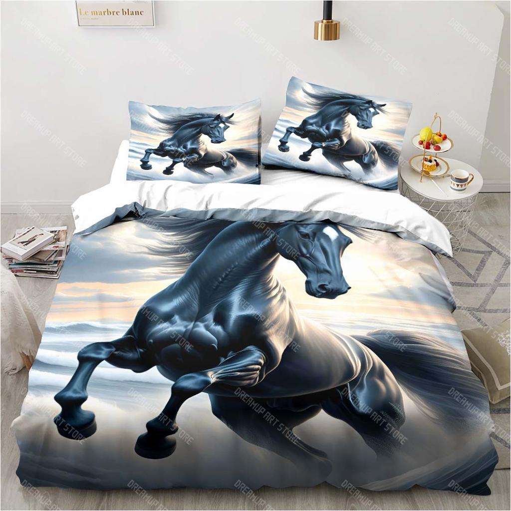 Набор для печати с животными лошадь наволочка пододеяльник узор единорога постельное белье для спальни детский набор для покрытия кровати роскошный подарок на день рождения