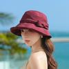 Summer folded bow fisherman hat children show their faces small seaside vacation sunshade sunscreen temperament mother hat