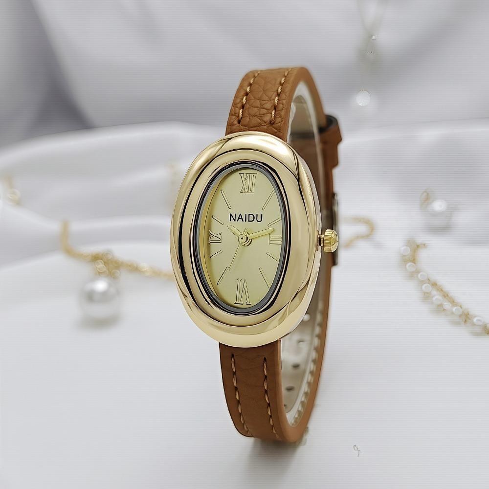 Gray Oval Dial Ladies Watch Vintage Style Fashion Watch Women's Wrist Watch Casual Outings