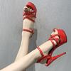 Women Summer Sandals Platform Sandals High-heeled Shoes 13cm Fashion Shows Thin Heels Plus-size Pumps Women's Shoes