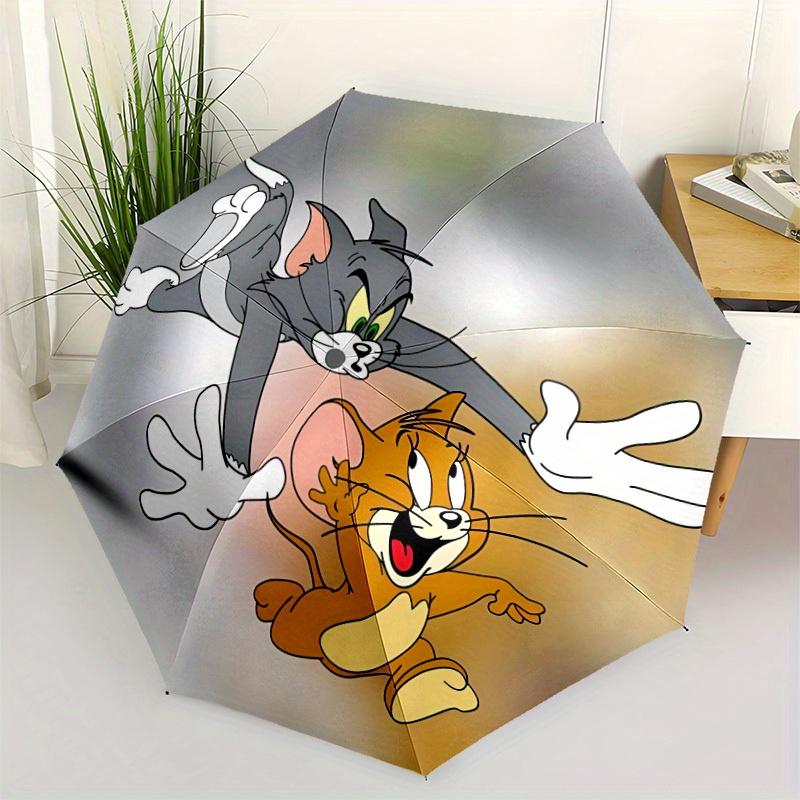 1pc Tom, Jerry Automatic Open/close, All-Season Portable Folding Umbrella for Women & Men, Travel, Everyday, Events - Durable Frame yy250809201