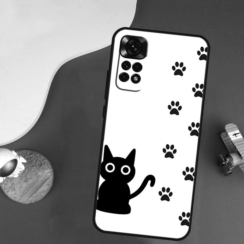 Чехол с рисунком лапки собаки и кошки для Xiaomi Redmi Note 13 Pro 14 12 9 10 11 Pro 10S 11S 12S Redmi 14C 13C 10C 12C