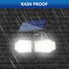 Двойной солнечный свет, 100 светодиодов, уличный водонепроницаемый настенный прожектор с датчиком