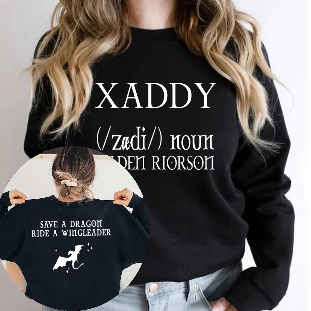 Толстовка Xaden Fourth Wing Iron Flame Xaddy Save A Dragon Ride A Wingleader Унисекс Толстовки с длинным рукавом Графические толстовки с капюшоном Топ