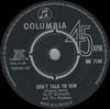 7inch Record CLIFF RICHARD & THE SHADOWS - Don't Talk To Him DB7150 Columbia 1963 UK Rock Used