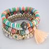 Bohemian Multilayer Turquoise Beaded Bracelet - European & American Travel Jewelry