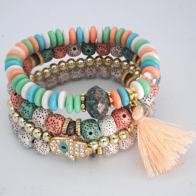 Bohemian Multilayer Turquoise Beaded Bracelet - European & American Travel Jewelry