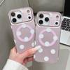 Магнитный чехол для iPhone 17 Pro Max в светло-розовый горошек, двухслойный дизайн IMD