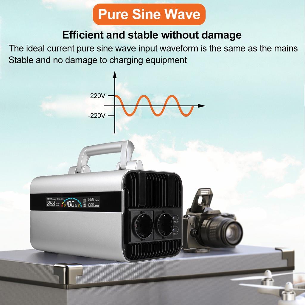 220 В 600 Вт Портативный генератор Зарядное устройство для аккумулятора Солнечный источник питания Кемпинговый павербанк Инверторная станция Аварийное питание для улицы