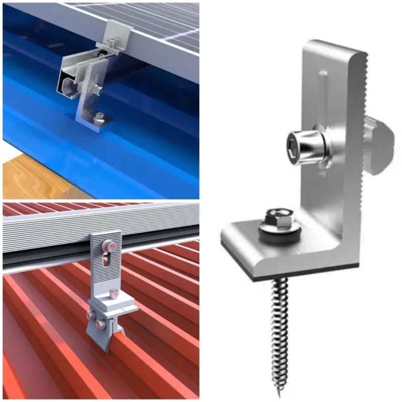 L Foot Solar Panel Mount Bracket DIY Friendly Aluminum Easy Assemble L Shape Holder for Home PV Rail Support Installation