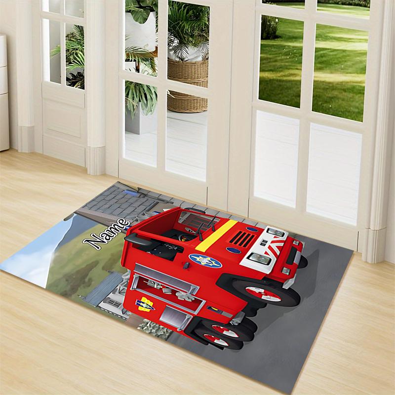 Custom Name Firefighters action. Carpet Rug Customizable Soft Washable Anti-Slip Home Living Room Sofa Mats Personalized Rug. 0909275