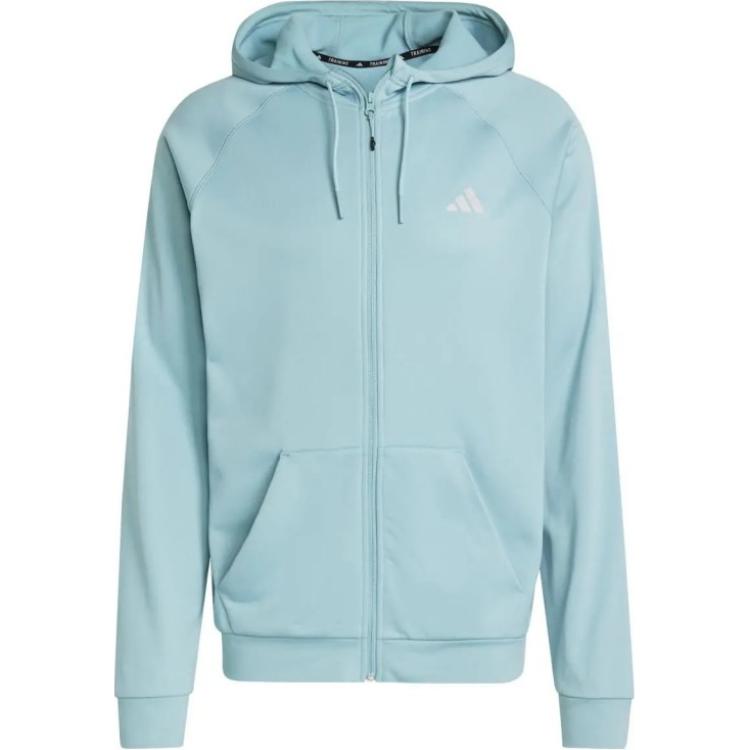 adidas Куртка с капюшоном и длинным рукавом с логотипом Мужская куртка светло-голубая JE6660