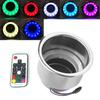 4x Stainless Steel Car Cup Drink Holder 14 LED W/ Remote RGB Lights for Truck RV