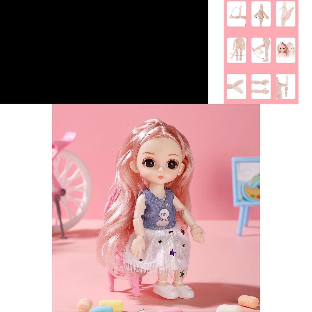 Stunning 17cm Bjd Princess Dollsrotomolded Pvc Moveable Joints Kids Gift