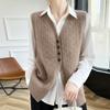 Women's Cashmere Vest Qinghe Cashmere 30% Cashmere 70% Wool Autumn and Winter Cashmere Vest Soft and Warm