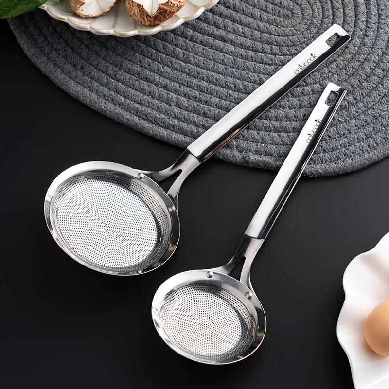 onlycook Половник-сито из нержавеющей стали, Шумовка-сито, Ложка-сепаратор жира с ультратонкой сеткой, Половник-сито с сетчатым фильтром, Большой размер