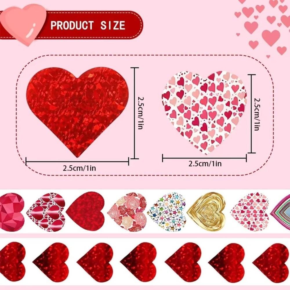 1000Pcs Heart Shaped Love Heart Stickers Paper 2.5cm Decorative Sticker Self Adhesive Cute Gift Sealing Happy Valentine's Day