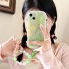 Корейская освежающая картина маслом, зеленый цветок, браслет из бисера, мягкий чехол для телефона Iphone 14 12 11 13 Pro Xr X Xs Max, защитный чехол