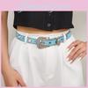 Elegant Alloy Buckle Pu Leather Belt With Rhinestone Embellishments For Casual And Party Wear