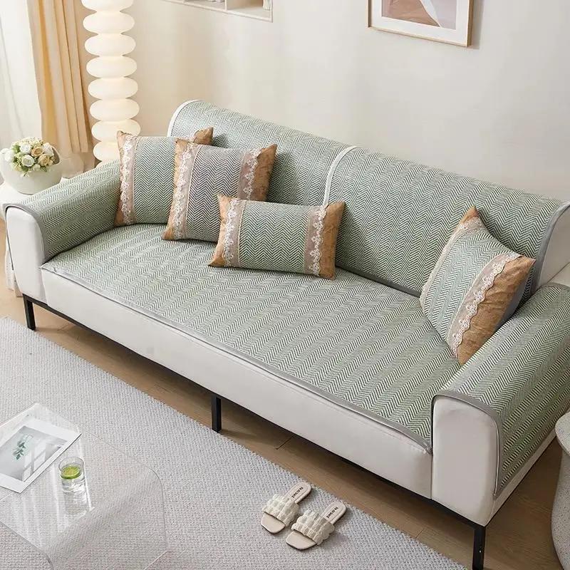 Летний коврик для дивана Ice Vine, прочный, простой, пылезащитный, противоскользящий, защитный чехол для мебели, модная, моющаяся подушка для сиденья