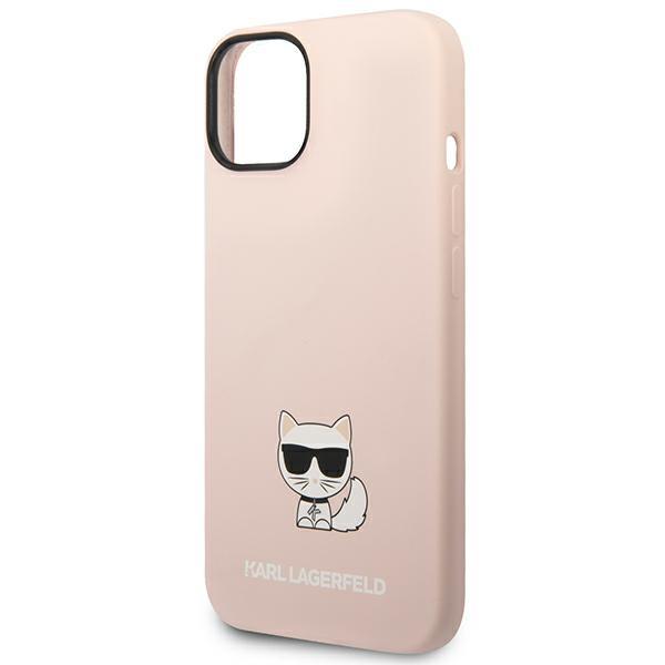 Etui do iPhone 14 Plus Karl Lagerfeld Choupette Silikonowe Jasnoróżowe