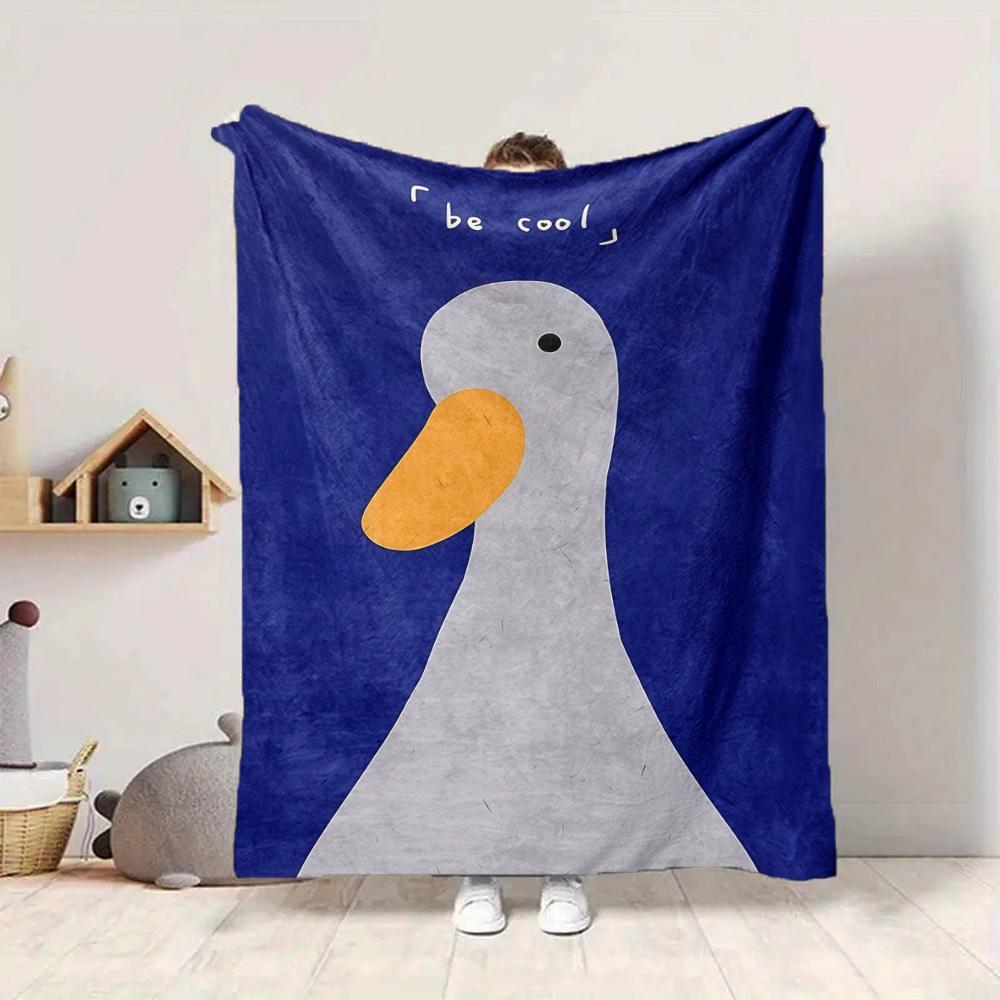 1pc Duck BeCool Lightweight Flannel Blanket, Comfortable and Warm Blanket, for Office and Camping Sofa Bed, Livingroom007